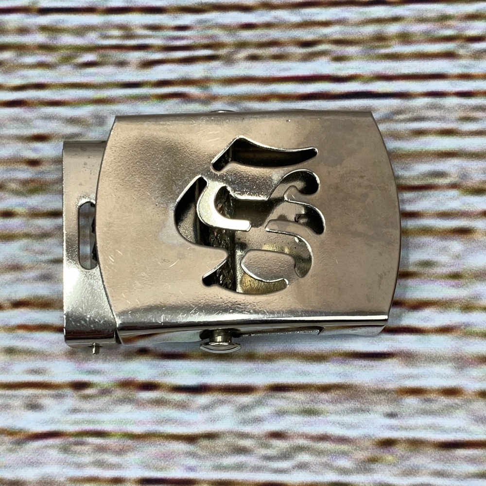 Initial Belt Buckle‎ Silver Tone Calligraphy Letter Cutout Design